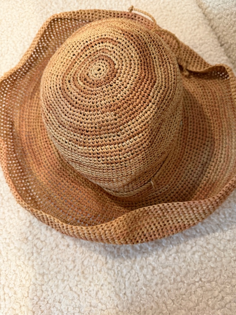 Helen Kaminski Woven Raffia Sun Hat in Natural Tan